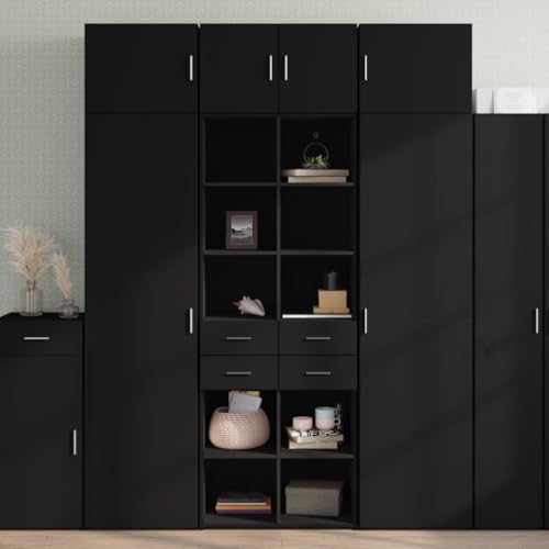 YUOTYRKTEJRSG Highboard Braun Eichen-Optik 69,5x34x180 cm Holzwerkstoff Outdoor Küchenschrank Badezimmerschrank Flurschrank Allzweckschrank für Flur Schlafzimmer Küche Badezimmer von YUOTYRKTEJRSG
