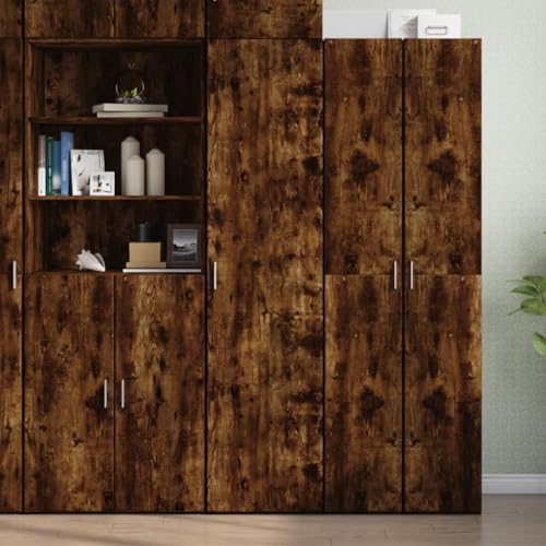 YUOTYRKTEJRSG Highboard Grau Sonoma 69,5x34x180 cm Holzwerkstoff Anrichte Badezimmerschrank Schlafzimmerschrank Wohnzimmerschrank für Schlafzimmer Flur Wohnzimmer Badezimmer von YUOTYRKTEJRSG