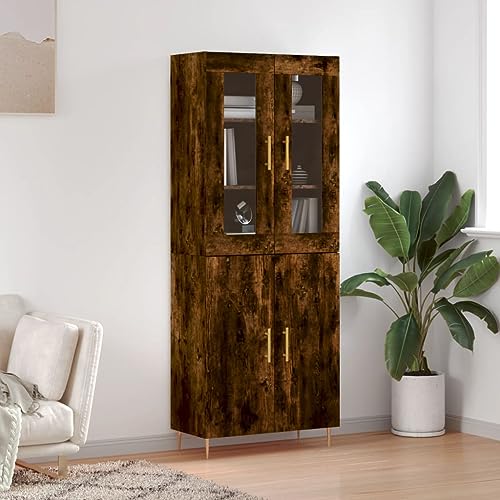 YUOTYRKTEJRSG Highboard HAMAR Massivholz Kiefer Hellgrau Schränkchen Badezimmerschrank Schlafzimmerschrank Allzweckschrank für Küche Badezimmer Schlafzimmer Flur von YUOTYRKTEJRSG