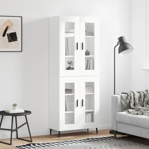 YUOTYRKTEJRSG Highboard Sonoma-Eiche 70x31x115 cm Holzwerkstoff Wohnzimmer Schrank Küchenschrank Kitchen Cabinet Schrank Klein für Schlafzimmer Badezimmer Flur Küche von YUOTYRKTEJRSG
