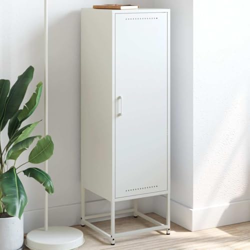 YUOTYRKTEJRSG Highboard Weiß 36x39x123 cm Stahl Beistellschrank Badezimmerschrank Kleiner Schrank Schrank Klein für Badezimmer Schlafzimmer Küche Flur von YUOTYRKTEJRSG