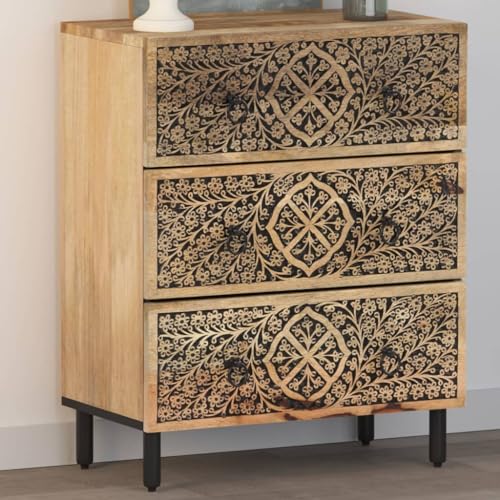 YUOTYRKTEJRSG Konsolentisch Schwarz und Golden 90x30x75 cm Mango Massivholz Sidebord Badezimmerschrank Sideboard Wohnzimmer Flurschrank für Schlafzimmer Flur Wohnzimmer Badezimmer von YUOTYRKTEJRSG