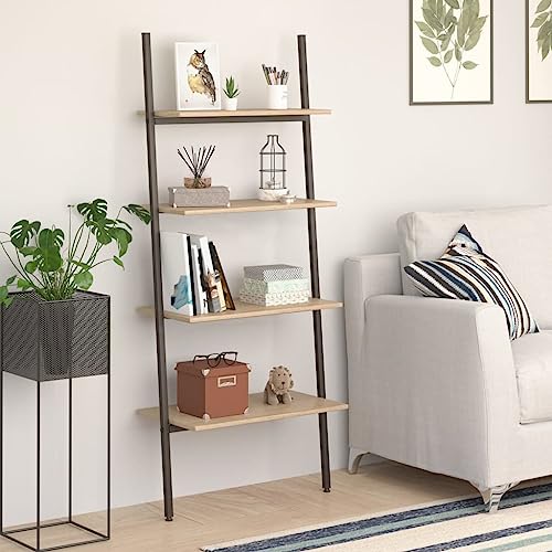 YUOTYRKTEJRSG Leiterregal mit 4 Böden Hellbraun und Schwarz 64x34x150,5 cm Büro Schrank Badregal Kleiner Schrank Bücherschrank für Arbeitszimmer Schlafzimmer Buchhandlung Balkon YUOTYRKTEJRSG Leiterregal mit 4 Böden Hellbraun und Schwarz 64x34x150,5 cm Büro Schrank Badregal Kleiner Schrank Bücherschrank für Arbeitszimmer Schlafzimmer Buchhandlung Balkon von YUOTYRKTEJRSG