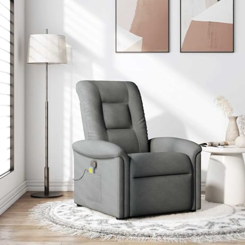 YUOTYRKTEJRSG Massagesessel Dunkelgrau Stoff mit 6-Punkt-Vibrationsmassage. manueller Liegefunktion bis 135 Grad. Seitentasche und stabilem Holz-Metall-Rahmen für Wohnzimmer und Entspannungsbereich YUOTYRKTEJRSG Massagesessel Dunkelgrau Stoff mit 6-Punkt-Vibrationsmassage. manueller Liegefunktion bis 135 Grad. Seitentasche und stabilem Holz-Metall-Rahmen für Wohnzimmer und Entspannungsbereich von YUOTYRKTEJRSG
