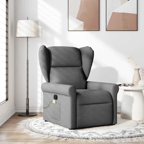 YUOTYRKTEJRSG Massagesessel Dunkelgrau Stoff mit 6-Punkt Vibrationsmassage. manueller Liegefunktion bis 135 Grad. Seitentasche und stabilem Holz-Metall Rahmen für Wohnzimmer und Entspannungsbereich YUOTYRKTEJRSG Massagesessel Dunkelgrau Stoff mit 6-Punkt Vibrationsmassage. manueller Liegefunktion bis 135 Grad. Seitentasche und stabilem Holz-Metall Rahmen für Wohnzimmer und Entspannungsbereich von YUOTYRKTEJRSG