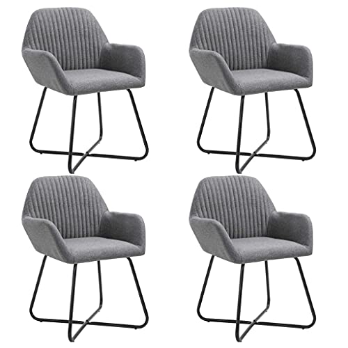 YUOTYRKTEJRSG Modern Dining Chairs Set of 4 Dark Gray Fabric Upholstered with Armrests, Ergonomic Design Living Room Chairs with Steel Legs for Home Dining Room Decor YUOTYRKTEJRSG Modern Dining Chairs Set of 4 Dark Gray Fabric Upholstered with Armrests, Ergonomic Design Living Room Chairs with Steel Legs for Home Dining Room Decor von YUOTYRKTEJRSG