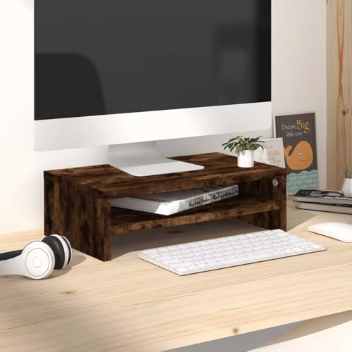 YUOTYRKTEJRSG Monitorständer Räuchereiche 42x24x13 cm Holzwerkstoff Fernseherschrank Wohnwand Wohnzimmer Tv Lowboard Lowboard für Wohnzimmer Jugendzimmer Schlafzimmer Büro von YUOTYRKTEJRSG