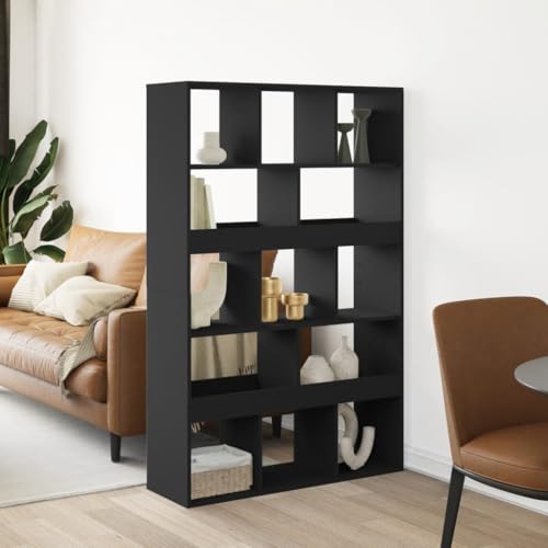 YUOTYRKTEJRSG Raumteiler Schwarz 100x33x156,5 cm Holzwerkstoff Buchregal Badezimmerschrank Badregal Regal Klein für Buchhandlung Schlafzimmer Wohnzimmer Arbeitszimmer von YUOTYRKTEJRSG