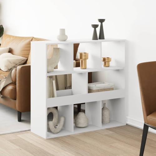 YUOTYRKTEJRSG Raumteiler Weiß 100x33x94,5 cm Holzwerkstoff Buchregal Badezimmerschrank Badregal Regal Klein für Buchhandlung Schlafzimmer Wohnzimmer Arbeitszimmer von YUOTYRKTEJRSG