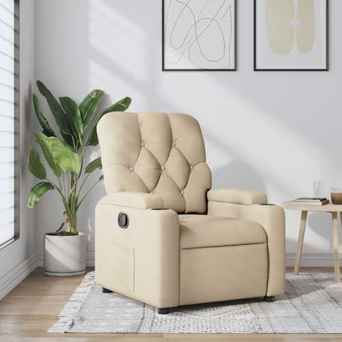 YUOTYRKTEJRSG Relaxsessel Creme Stoff Manuell Verstellbar mit Liegefunktion 135 Grad TV Sessel Bequem Wohnzimmer Sitzmöbel Getränkehalter Stabile Konstruktion YUOTYRKTEJRSG Relaxsessel Creme Stoff Manuell Verstellbar mit Liegefunktion 135 Grad TV Sessel Bequem Wohnzimmer Sitzmöbel Getränkehalter Stabile Konstruktion von YUOTYRKTEJRSG