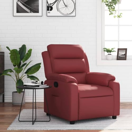YUOTYRKTEJRSG Relaxsessel Weinrot Kunstleder Manuell Verstellbarer Fernsehsessel mit Liegefunktion Bequem Polsterung Wohnzimmer Sessel TV Sessel Gästesessel YUOTYRKTEJRSG Relaxsessel Weinrot Kunstleder Manuell Verstellbarer Fernsehsessel mit Liegefunktion Bequem Polsterung Wohnzimmer Sessel TV Sessel Gästesessel von YUOTYRKTEJRSG