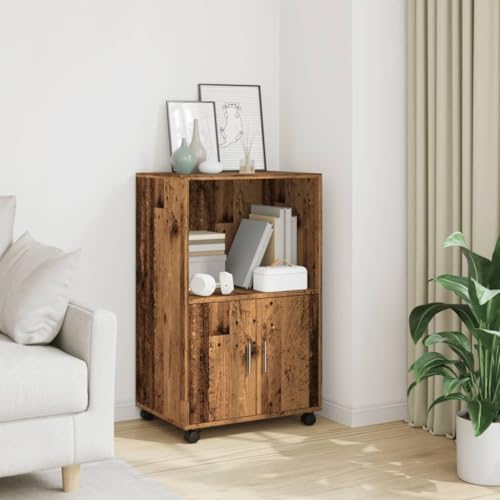 YUOTYRKTEJRSG Rollschrank Altholz-Optik 55x40x91 cm Holzwerkstoff Büro Schrank Sideboard Wohnzimmer Schlafzimmerschrank Wohnzimmerschrank für Flur Badezimmer Wohnzimmer Küche YUOTYRKTEJRSG Rollschrank Altholz-Optik 55x40x91 cm Holzwerkstoff Büro Schrank Sideboard Wohnzimmer Schlafzimmerschrank Wohnzimmerschrank für Flur Badezimmer Wohnzimmer Küche von YUOTYRKTEJRSG