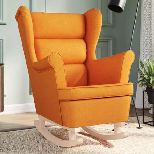 YUOTYRKTEJRSG Schaukelsessel Dunkelgelb 74x90x102 cm Stoff Polstersessel Schaukelstuhl mit weicher Polsterung für Wohnzimmer und Büro. strapazierfähiges Polyester. maximal 110 kg Traglast von YUOTYRKTEJRSG
