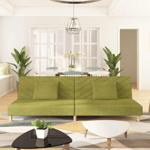 YUOTYRKTEJRSG Schlafsofa 2-Sitzer Grün Stoffbett Gästebett Wohnzimmer Schlafcouch mit 2 Kissen. 2-in-1 Funktionssofa für kleine Räume. einfach zu Bett umklappbar. Robustes Holzgestell YUOTYRKTEJRSG Schlafsofa 2-Sitzer Grün Stoffbett Gästebett Wohnzimmer Schlafcouch mit 2 Kissen. 2-in-1 Funktionssofa für kleine Räume. einfach zu Bett umklappbar. Robustes Holzgestell von YUOTYRKTEJRSG