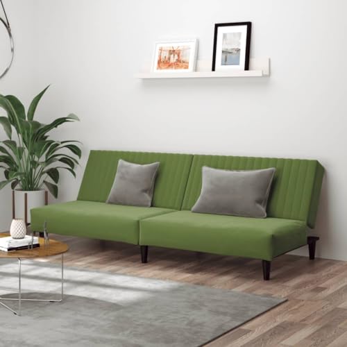 YUOTYRKTEJRSG Schlafsofa 2-Sitzer Hellgrün Samt Sofabett mit Bettfunktion für Wohnzimmer und Gästezimmer. Komfortables Samt Sofa mit Holzrahmen. Einfache Montage YUOTYRKTEJRSG Schlafsofa 2-Sitzer Hellgrün Samt Sofabett mit Bettfunktion für Wohnzimmer und Gästezimmer. Komfortables Samt Sofa mit Holzrahmen. Einfache Montage von YUOTYRKTEJRSG