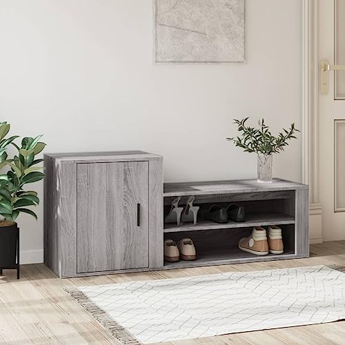 YUOTYRKTEJRSG Schuhschrank Grau Sonoma 130x35x54 cm Shoe Cabinet with 2 Storage Compartments, Dustproof Door & Stable Top Plate for Hallway or Entryway, Made of Durable Holzwerkstoff YUOTYRKTEJRSG Schuhschrank Grau Sonoma 130x35x54 cm Shoe Cabinet with 2 Storage Compartments, Dustproof Door & Stable Top Plate for Hallway or Entryway, Made of Durable Holzwerkstoff von YUOTYRKTEJRSG