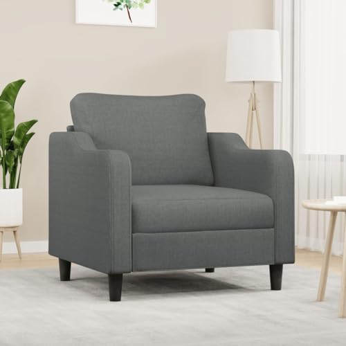 YUOTYRKTEJRSG Sessel Dunkelgrau 60 cm Stoff Moderner Lesesessel mit Metallgestell. Bequemer Fernsehsessel für Wohnzimmer Schlafzimmer. Grauer Polstersessel mit hoher Traglast von YUOTYRKTEJRSG
