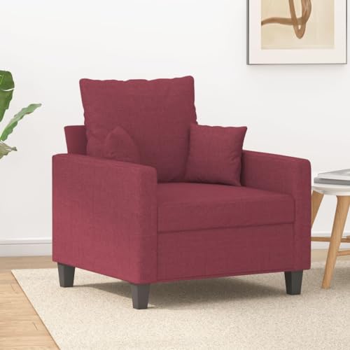 YUOTYRKTEJRSG Sessel Weinrot 60 cm Stoff Modern Accent Chair with Thick Cushioning. Durable Polyester Fabric and Sturdy Metal Frame for Living Room. Bedroom Reading Relaxation von YUOTYRKTEJRSG