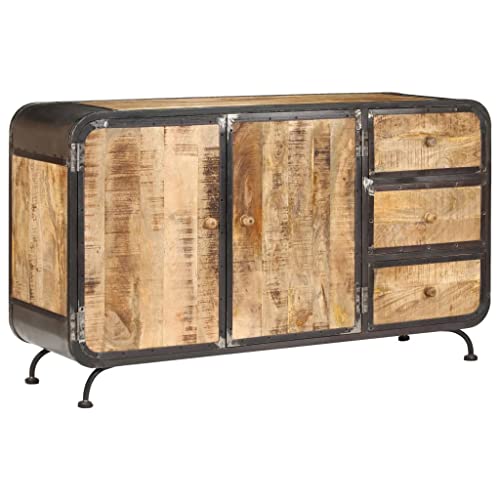 YUOTYRKTEJRSG Sideboard 140x40x80 cm Massivholz Mango Cupboard Küchenschrank Schlafzimmerschrank Wohnzimmerschrank für Flur Schlafzimmer Küche Badezimmer von YUOTYRKTEJRSG
