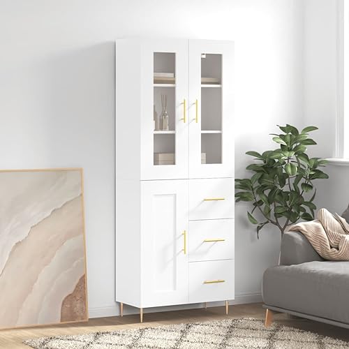 YUOTYRKTEJRSG Sideboard HAMAR Hellgrau 79x40x103,5 cm Massivholz Kiefer Beistellschrank Badezimmerschrank Bathroom Cabinet Allzweckschrank für Wohnzimmer Flur Küche Badezimmer von YUOTYRKTEJRSG