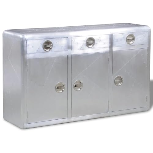 YUOTYRKTEJRSG Sideboard mit 3 Schubladen Vintage Flugzeug-Stil Aluminium Sidebord Küchenschrank Sideboard Wohnzimmer Kitchen Cabinet für Schlafzimmer Flur Badezimmer Wohnzimmer YUOTYRKTEJRSG Sideboard mit 3 Schubladen Vintage Flugzeug-Stil Aluminium Sidebord Küchenschrank Sideboard Wohnzimmer Kitchen Cabinet für Schlafzimmer Flur Badezimmer Wohnzimmer von YUOTYRKTEJRSG
