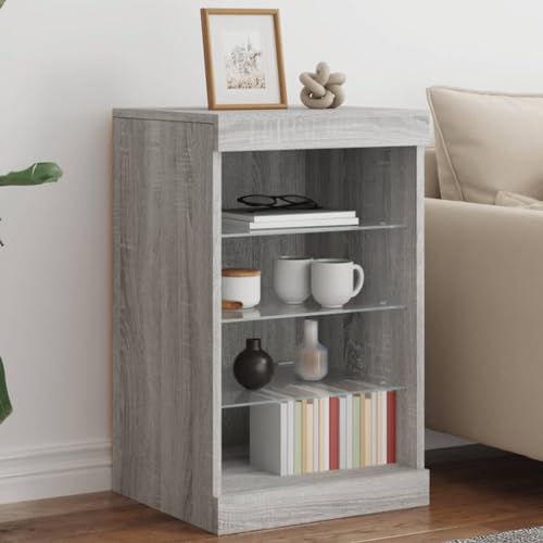 YUOTYRKTEJRSG Sideboard mit LED-Leuchten Grau Sonoma 41x37x67 cm Schlafzimmer Schrank Badezimmerschrank Bathroom Cabinet Kitchen Cabinet für Küche Schlafzimmer Wohnzimmer Badezimmer YUOTYRKTEJRSG Sideboard mit LED-Leuchten Grau Sonoma 41x37x67 cm Schlafzimmer Schrank Badezimmerschrank Bathroom Cabinet Kitchen Cabinet für Küche Schlafzimmer Wohnzimmer Badezimmer von YUOTYRKTEJRSG