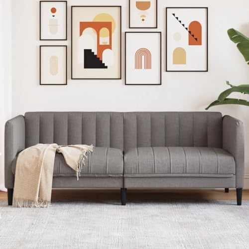 YUOTYRKTEJRSG Sofa 2-Sitzer Taupe Stoff Modern Living Room Couch with Comfortable Seating. Durable Polyester Fabric. Sturdy Wood Legs for Relaxing and Entertaining von YUOTYRKTEJRSG