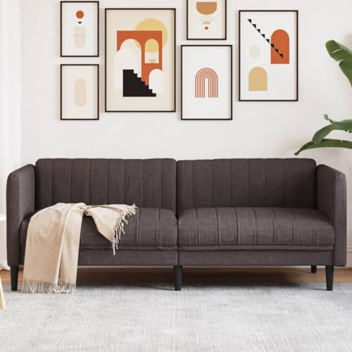 YUOTYRKTEJRSG Sofa 3-Sitzer Dunkelbraun Stoff Modernes Wohnzimmer mit Dicker Polsterung. Bequemes Lesesofa und Fernsehsofa. Langlebiges Polyester Stoff Sofa für Wohnzimmer von YUOTYRKTEJRSG