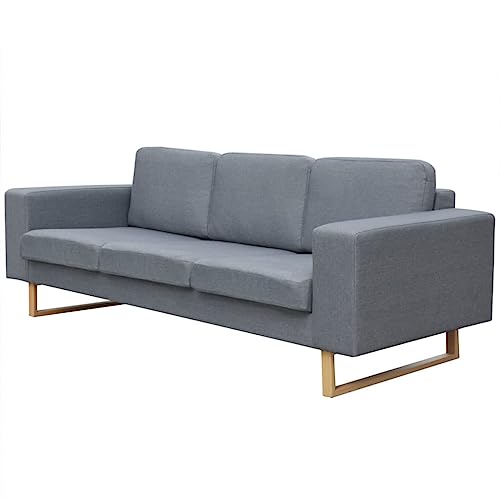 YUOTYRKTEJRSG Sofa 3-Sitzer Stoff Hellgrau Modern Living Room Furniture with Removable Washable Covers. Comfortable 3-Seater Couch for Home Office Fabric Upholstery with Wood Frame Design von YUOTYRKTEJRSG