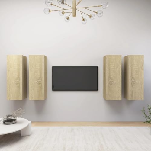 YUOTYRKTEJRSG TV-Schränke 4 STK. Sonoma-Eiche 30,5x30x90 cm Holzwerkstoff Wohnwand Wohnzimmer Fernseher Schrank Tv Regal für Schlafzimmer Gästezimmer Büro Jugendzimmer YUOTYRKTEJRSG TV-Schränke 4 STK. Sonoma-Eiche 30,5x30x90 cm Holzwerkstoff Wohnwand Wohnzimmer Fernseher Schrank Tv Regal für Schlafzimmer Gästezimmer Büro Jugendzimmer von YUOTYRKTEJRSG