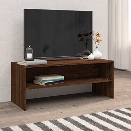 YUOTYRKTEJRSG TV-Schrank Braun Eichen-Optik 100x40x40 cm Holzwerkstoff Cabinet for Living Room Wohnwand Wohnzimmer Table Tv Unterschrank für Wohnzimmer Jugendzimmer Gästezimmer Schlafzimmer von YUOTYRKTEJRSG