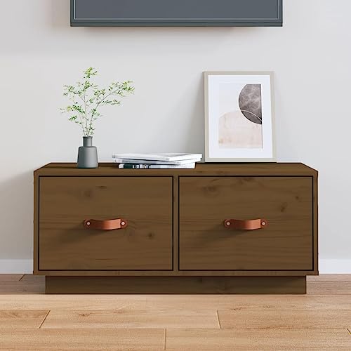 YUOTYRKTEJRSG TV-Schrank Honigbraun 80x34x35 cm Massivholz Kiefer Fernsehertisch Wohnwand Wohnzimmer Fernsehschrank Tv Cabinet for Living Room für Schlafzimmer Jugendzimmer Wohnzimmer Büro von YUOTYRKTEJRSG