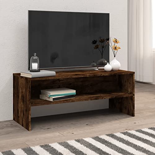 YUOTYRKTEJRSG TV-Schrank Räuchereiche 100x40x40 cm Holzwerkstoff Cabinet for Living Room Wohnwand Wohnzimmer Table Tv Unterschrank für Wohnzimmer Jugendzimmer Gästezimmer Schlafzimmer von YUOTYRKTEJRSG