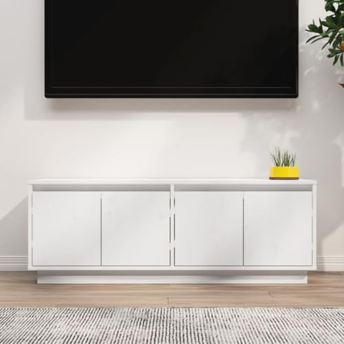 YUOTYRKTEJRSG TV-Schrank Weiß 110x34x40 cm Massivholz Kiefer Sideboard Fernseher Fernsehschrank Fernseher Schrank Lowboard Wohnzimmer für Jugendzimmer Wohnzimmer Gästezimmer Schlafzimmer von YUOTYRKTEJRSG