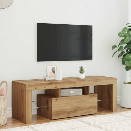 YUOTYRKTEJRSG TV-Schrank mit LED Artisan-Eiche 120x36,5x40 cm Holzwerkstoff Sideboard Wohnzimmer Schrank Tisch Tv Unterschrank für Jugendzimmer Schlafzimmer Gästezimmer Wohnzimmer von YUOTYRKTEJRSG