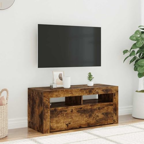 YUOTYRKTEJRSG TV-Schrank mit LED-Leuchten Räuchereiche 90x35x40 cm Sideboard Wohnzimmer Schrank Tisch Tv Table für Jugendzimmer Wohnzimmer Gästezimmer Büro YUOTYRKTEJRSG TV-Schrank mit LED-Leuchten Räuchereiche 90x35x40 cm Sideboard Wohnzimmer Schrank Tisch Tv Table für Jugendzimmer Wohnzimmer Gästezimmer Büro von YUOTYRKTEJRSG