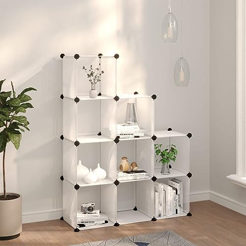YUOTYRKTEJRSG Transparent 9-Cube Storage Shelf Organizer with Steel Frame, Modular PP Plastic Bookcase for Home Office Bedroom, Easy Assembly Space-Saving Design, 10kg Load Capacity per Cube YUOTYRKTEJRSG Transparent 9-Cube Storage Shelf Organizer with Steel Frame, Modular PP Plastic Bookcase for Home Office Bedroom, Easy Assembly Space-Saving Design, 10kg Load Capacity per Cube von YUOTYRKTEJRSG
