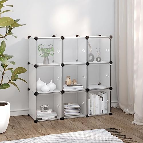 YUOTYRKTEJRSG Transparent PP 9-Cube Storage Shelf with Doors, Modular Bookcase Organizer for Home Office & Dorm Room, Space-Saving Sturdy Steel Frame, Easy Assembly, 10kg Load Capacity per Cube YUOTYRKTEJRSG Transparent PP 9-Cube Storage Shelf with Doors, Modular Bookcase Organizer for Home Office & Dorm Room, Space-Saving Sturdy Steel Frame, Easy Assembly, 10kg Load Capacity per Cube von YUOTYRKTEJRSG