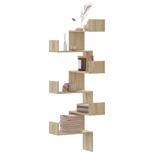 YUOTYRKTEJRSG Wand-Eckregal Sonoma-Eiche 45x45x147 cm Holzwerkstoff Schmale Bücherregale Regale Für Wände Wall Shelf Regalboden für Schlafzimmer Wohnzimmer Badezimmer Küche YUOTYRKTEJRSG Wand-Eckregal Sonoma-Eiche 45x45x147 cm Holzwerkstoff Schmale Bücherregale Regale Für Wände Wall Shelf Regalboden für Schlafzimmer Wohnzimmer Badezimmer Küche von YUOTYRKTEJRSG