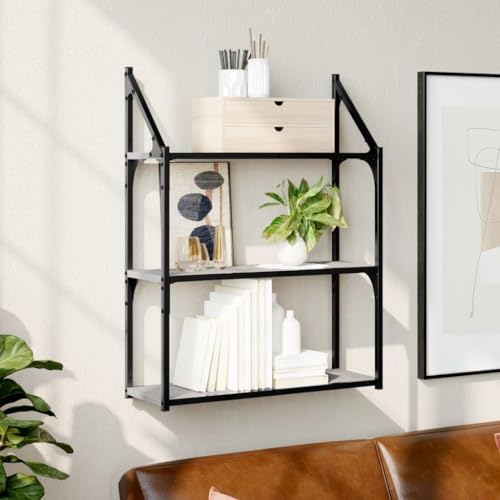 YUOTYRKTEJRSG Wandregal 3 Fächer Grau Sonoma 60x21x78,5 cm Holzwerkstoff Wandregal Wandboard Wand Regale Regalboden für Wohnzimmer Schlafzimmer Arbeitszimmer Küche YUOTYRKTEJRSG Wandregal 3 Fächer Grau Sonoma 60x21x78,5 cm Holzwerkstoff Wandregal Wandboard Wand Regale Regalboden für Wohnzimmer Schlafzimmer Arbeitszimmer Küche von YUOTYRKTEJRSG