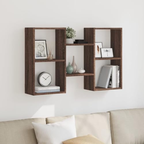 YUOTYRKTEJRSG Wandregal Braun Eichen-Optik 96x18x60 cm Holzwerkstoff Schmale Bücherregale Regal Wand Wall Shelf Regalbretter für Arbeitszimmer Küche Wohnzimmer Badezimmer von YUOTYRKTEJRSG