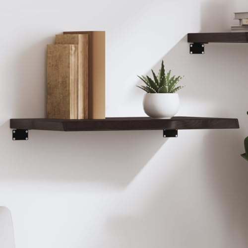 YUOTYRKTEJRSG Wandregal Dunkelbraun 60x30x(2-4) cm Massivholz Eiche Behandelt Schwebendes Regal Wandboard Wand Regale Regalbretter für Schlafzimmer Arbeitszimmer Küche Badezimmer von YUOTYRKTEJRSG