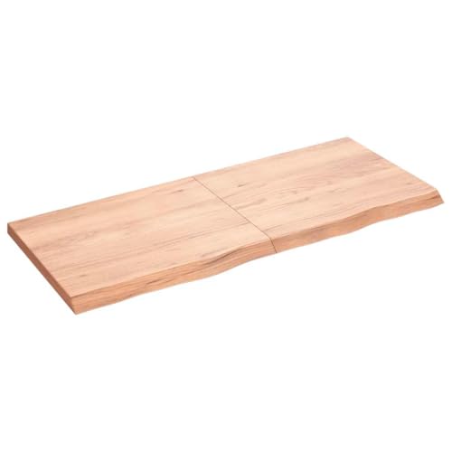 YUOTYRKTEJRSG Wandregal Hellbraun 120x50x(2-4) cm Massivholz Eiche Behandelt Schwebendes Regal Wandboard Wand Regale Regalbretter für Schlafzimmer Arbeitszimmer Küche Badezimmer von YUOTYRKTEJRSG