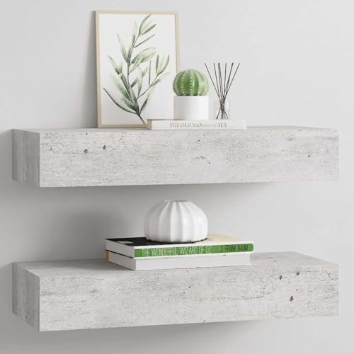YUOTYRKTEJRSG Wandregale mit Schubladen 2 STK. Betongrau 60x23,5x10 cm MDF Schwebendes Regal Wand Regale Regale Für Wände Kleines Wandregal für Küche Badezimmer Arbeitszimmer Wohnzimmer YUOTYRKTEJRSG Wandregale mit Schubladen 2 STK. Betongrau 60x23,5x10 cm MDF Schwebendes Regal Wand Regale Regale Für Wände Kleines Wandregal für Küche Badezimmer Arbeitszimmer Wohnzimmer von YUOTYRKTEJRSG