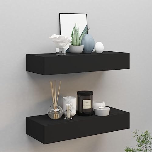 YUOTYRKTEJRSG Wandregale mit Schubladen 2 STK. Schwarz 60x23,5x10 cm MDF Schwebendes Regal Wand Regale Regale Für Wände Kleines Wandregal für Küche Badezimmer Arbeitszimmer Wohnzimmer YUOTYRKTEJRSG Wandregale mit Schubladen 2 STK. Schwarz 60x23,5x10 cm MDF Schwebendes Regal Wand Regale Regale Für Wände Kleines Wandregal für Küche Badezimmer Arbeitszimmer Wohnzimmer von YUOTYRKTEJRSG