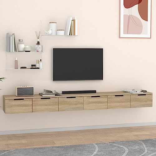 YUOTYRKTEJRSG Wandschränke 2 STK. Sonoma-Eiche 102x30x20 cm Holzwerkstoff Schwebendes Regal Wand Regale Regale Für Wände Kleines Wandregal für Arbeitszimmer Schlafzimmer Küche Badezimmer YUOTYRKTEJRSG Wandschränke 2 STK. Sonoma-Eiche 102x30x20 cm Holzwerkstoff Schwebendes Regal Wand Regale Regale Für Wände Kleines Wandregal für Arbeitszimmer Schlafzimmer Küche Badezimmer von YUOTYRKTEJRSG