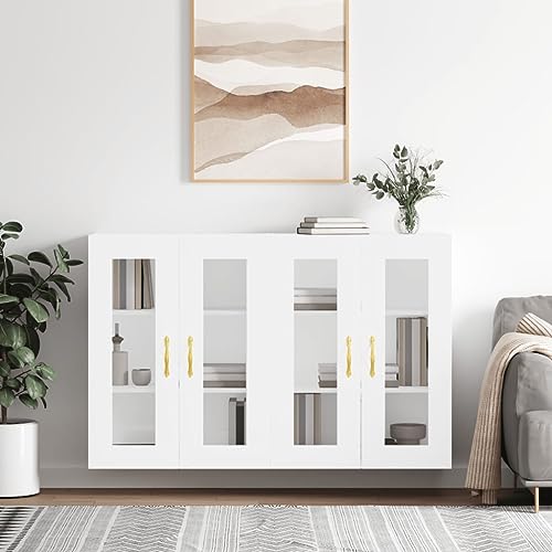 YUOTYRKTEJRSG Wandschränke 2 STK. Weiß Holzwerkstoff Sideboard Küche Schlafzimmerschrank Kitchen Cabinet Schrank Klein für Schlafzimmer Küche Wohnzimmer Badezimmer von YUOTYRKTEJRSG