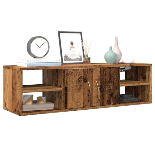 YUOTYRKTEJRSG Wandschrank Altholz-Optik 101x30x29 cm Holzwerkstoff Schwebendes Bücherregal Regal Wand Regale Für Wände Wandregal Klein für Wohnzimmer Badezimmer Arbeitszimmer Küche von YUOTYRKTEJRSG