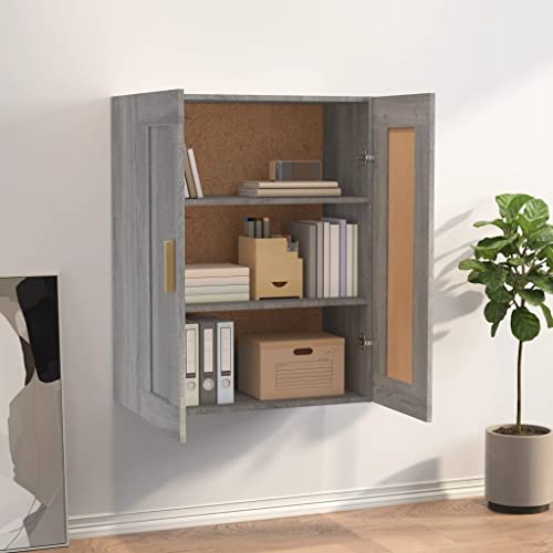 YUOTYRKTEJRSG Wandschrank Grau Sonoma 69,5x32,5x90 cm Holzwerkstoff Wandtegal Wandboard Wall Shelf Regalbretter für Schlafzimmer Küche Badezimmer Arbeitszimmer von YUOTYRKTEJRSG
