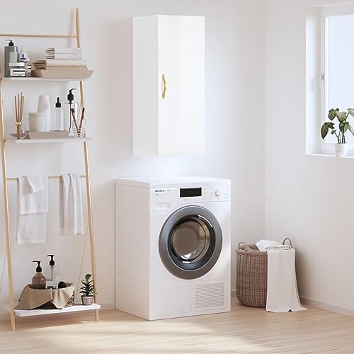 YUOTYRKTEJRSG Wandschrank Hochglanz-Weiß 34,5x34x90 cm Schlafzimmer Schrank Badezimmerschrank Schlafzimmerschrank Flurschrank für Wohnzimmer Schlafzimmer Flur Badezimmer von YUOTYRKTEJRSG